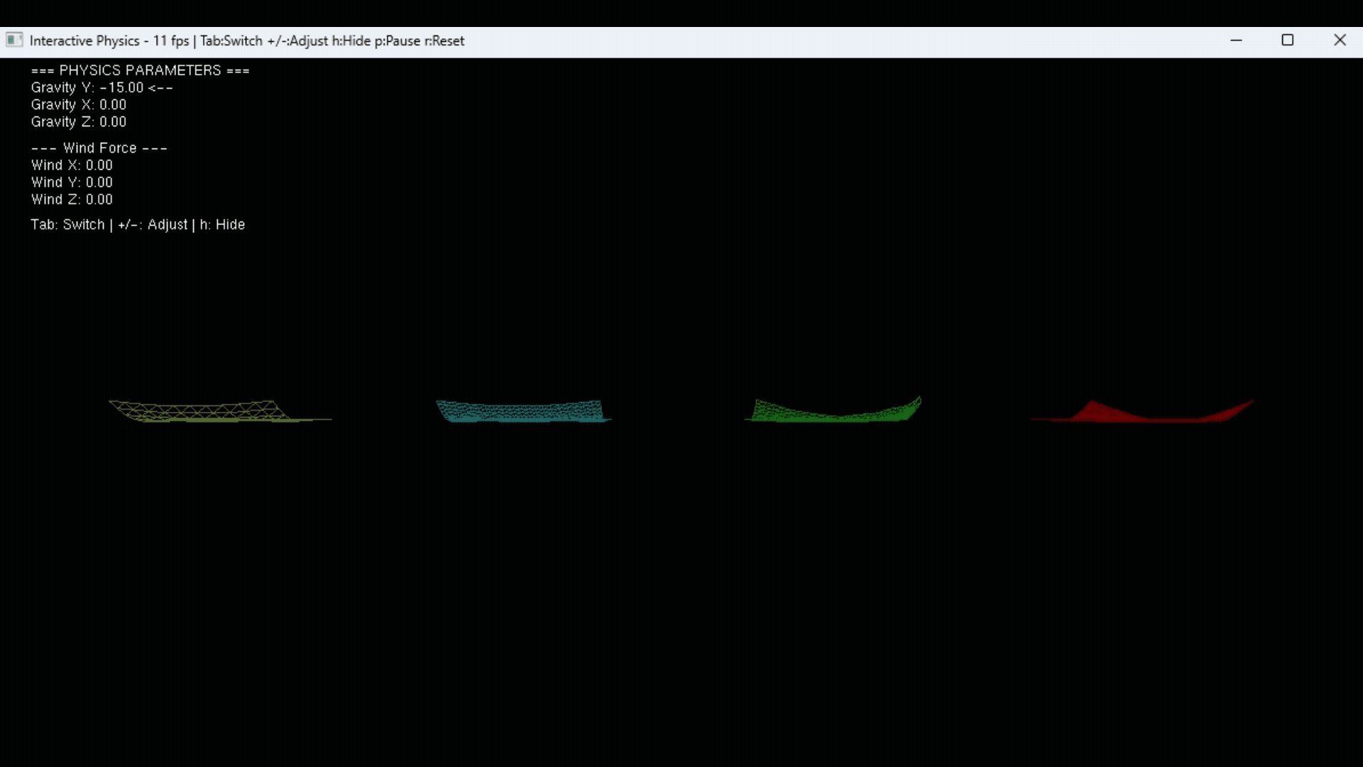 Hanging cloth under higher gravity